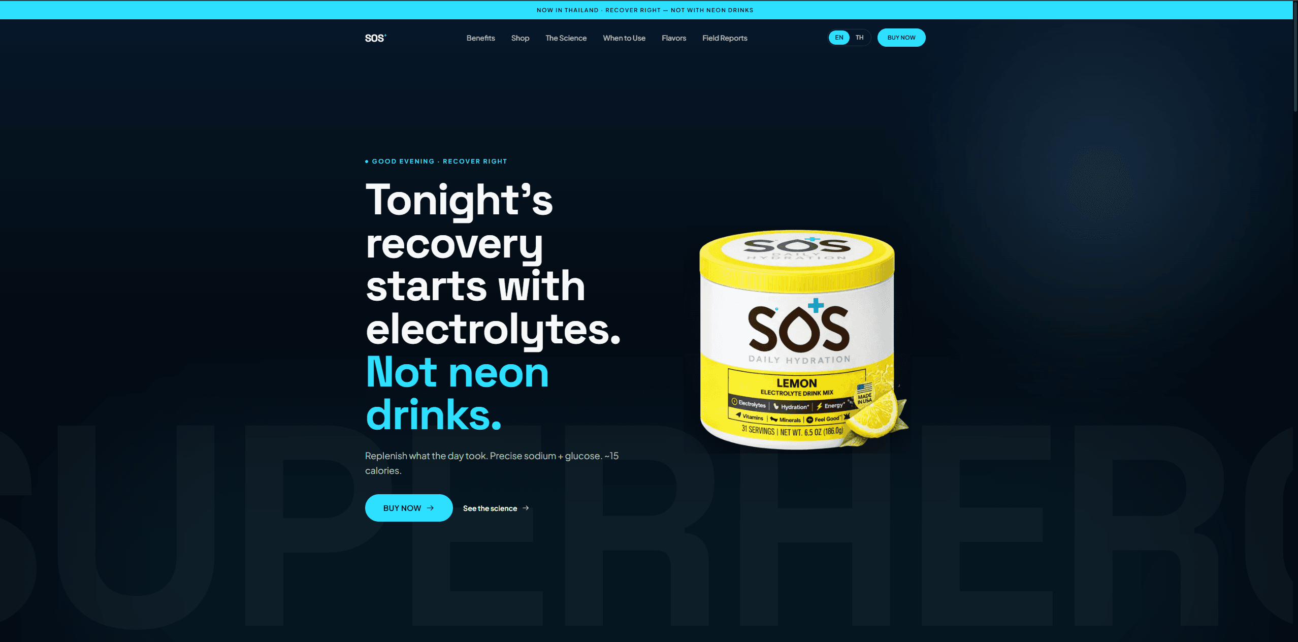 SOS Hydration, website built by Neowave